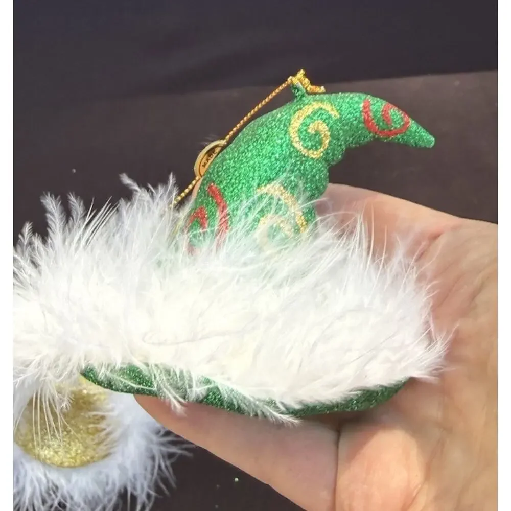 2 Vintage Department 56 Whimsical Elf Shoes & Hat Christmas ornaments -Lo10
